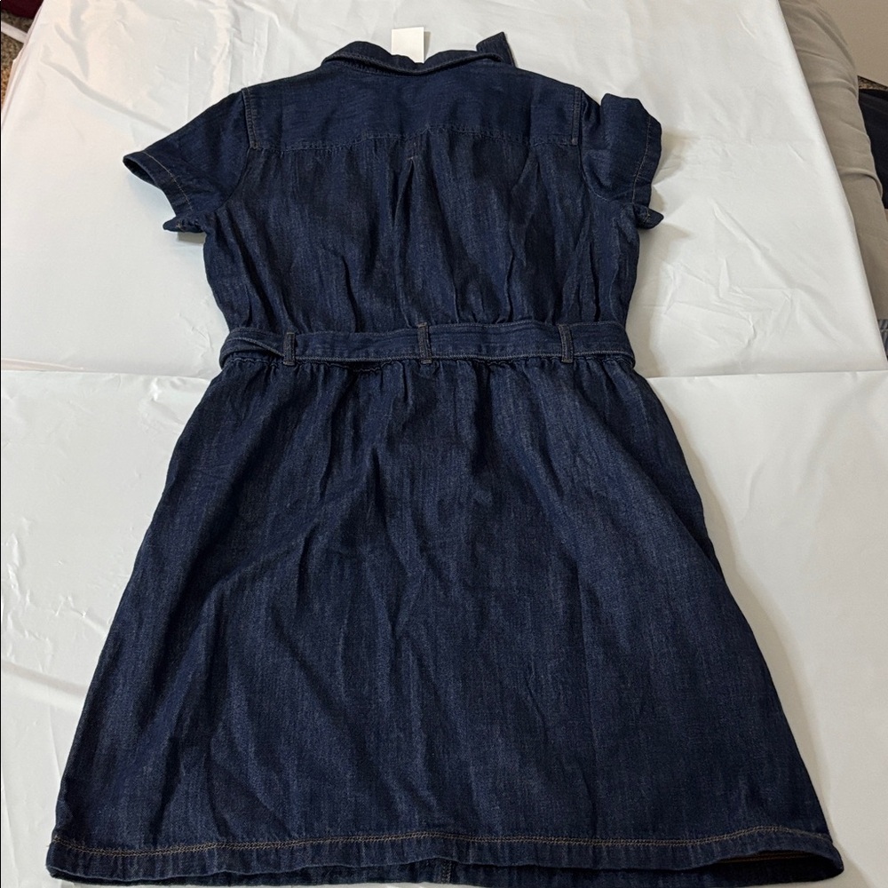 J.Crew Denim Mini Dress Blue Short Sleeve Sz 8 | Casual Chic Summer Style - Picture 10 of 10